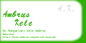 ambrus kele business card